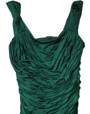 Dolce & Gabbana Green Viscose Drape Jersey Organzine Tank Top