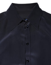 Dolce & Gabbana Blue Collared Long Sleeves Dress Shirt Top