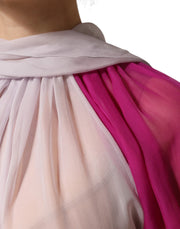 Dolce & Gabbana Multicolor Short Sleeves Silk Blouse Top