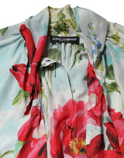 Dolce & Gabbana Multicolor Floral Long Sleeves Blouse Top