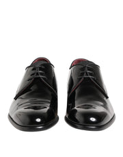 Dolce & Gabbana Black Calfskin Leather Derby Men Dress Shoes