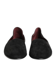 Dolce & Gabbana Black Leather Suede Slip On Loafers Dress Shoes
