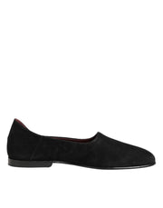 Dolce & Gabbana Black Leather Suede Slip On Loafers Dress Shoes