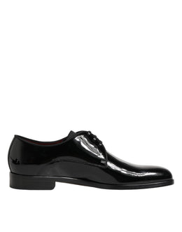 Dolce & Gabbana Black Calfskin Leather Derby Dress Shoes