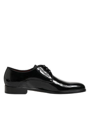 Dolce & Gabbana Black Calfskin Leather Derby Dress Shoes