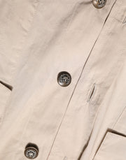 Dolce & Gabbana Beige Collared Long Sleeve Cotton Shirt Top