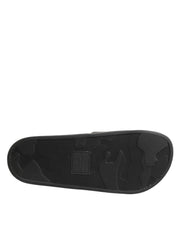 Dolce & Gabbana Black Leather Slides Sandals Beachwear Shoes