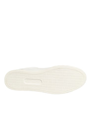 Dolce & Gabbana White Leather Heart Embellished Sneakers Shoes