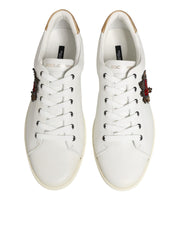 Dolce & Gabbana White Heart Embellished Sneakers Shoes