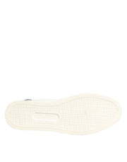 Dolce & Gabbana White Blue Leather Logo Patch Sneakers Shoes