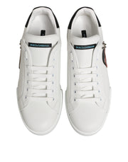 Dolce & Gabbana White Leather #DGFAMILY Men Sneakers Shoes