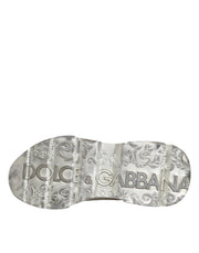 Dolce & Gabbana White Silver Daymaster Low Top Sneakers Shoes