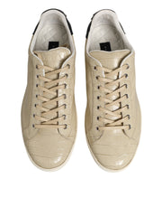 Dolce & Gabbana Beige London Low Top Leather Sneakers Shoes