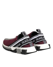 Dolce & Gabbana Maroon Slip On Sorrento Men Sneakers Shoes