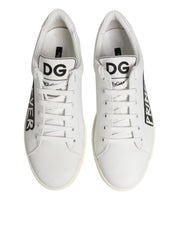Dolce & Gabbana White Prince Leather Low Top Men Sneakers Shoes