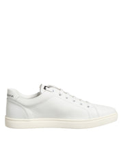 Dolce & Gabbana White Prince Leather Low Top Men Sneakers Shoes