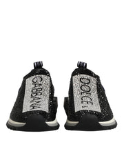 Dolce & Gabbana Black Strass Slip On Men Sorrento Sneakers Shoes
