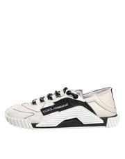 Dolce & Gabbana White Black Leather NS1 Sneakers Shoes