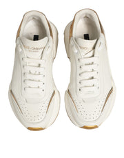 Dolce & Gabbana White Gold Daymaster Low Top Sneakers Shoes