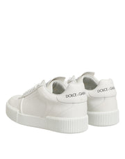 Dolce & Gabbana White Leather MIAMI Low Top Sneakers Shoes