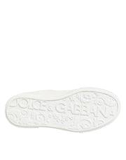 Dolce & Gabbana White Leather MIAMI Low Top Sneakers Shoes