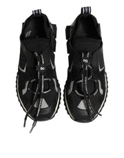 Dolce & Gabbana Black Mesh Sorrento Trekking Sneakers Shoes