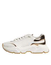 Dolce & Gabbana White Gold Daymaster Low Top Sneakers Shoes