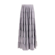 Forte_Forte Gray Silk Long Skirt
