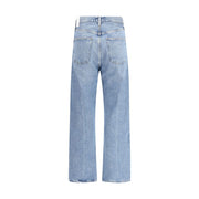 Agolde Light Blue Cotton Relaxed Fit Jeans