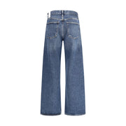 Agolde Blue Cotton Straight-Leg Jeans