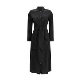Ella Black Silk Casual Dress