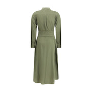 Ella Green Silk Casual Dress