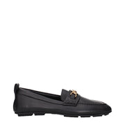 Versace Black Leather Slip-On Loafers