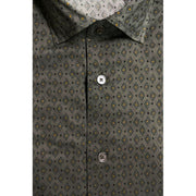 Bagutta Green Cotton Men's Slim Shirt