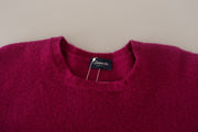 Drumohr Dark Pink Long Sleeves Round Neck Pullover Sweater
