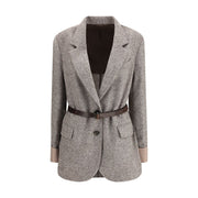 Brunello Cucinelli Brown Fleece Wool Coat