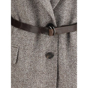 Brunello Cucinelli Brown Fleece Wool Coat