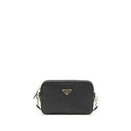 Prada Black Calf Leather Bos Taurus Shoulder Bag