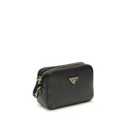 Prada Black Calf Leather Bos Taurus Shoulder Bag