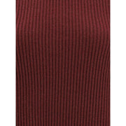 Brunello Cucinelli Bordeaux Fleece Wool Casual Dress