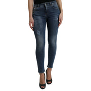 Dolce & Gabbana Blue Cotton Skinny Jeans