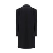 The Row Black Fleece Wool Coat