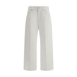 Brunello Cucinelli White Cotton Cropped Jeans