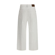 Brunello Cucinelli White Cotton Cropped Jeans
