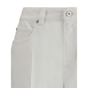 Brunello Cucinelli White Cotton Cropped Jeans
