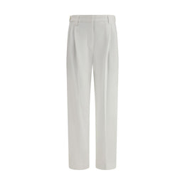 Brunello Cucinelli White Cotton Dress Pants