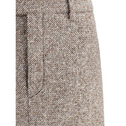 Brunello Cucinelli Brown Fleece Wool Long Skirt