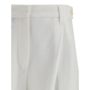 Brunello Cucinelli White Cotton Dress Pants