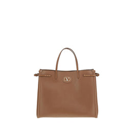 Valentino Garavani Brown Calf Leather Bos Taurus Shoulder Bag