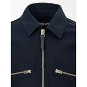 Tom Ford Blue Cotton Shell Jacket